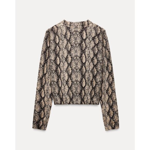 Zara Jackets & Blazers - Nwt- Zara KNIT ANIMAL PRINT JACKET-Small